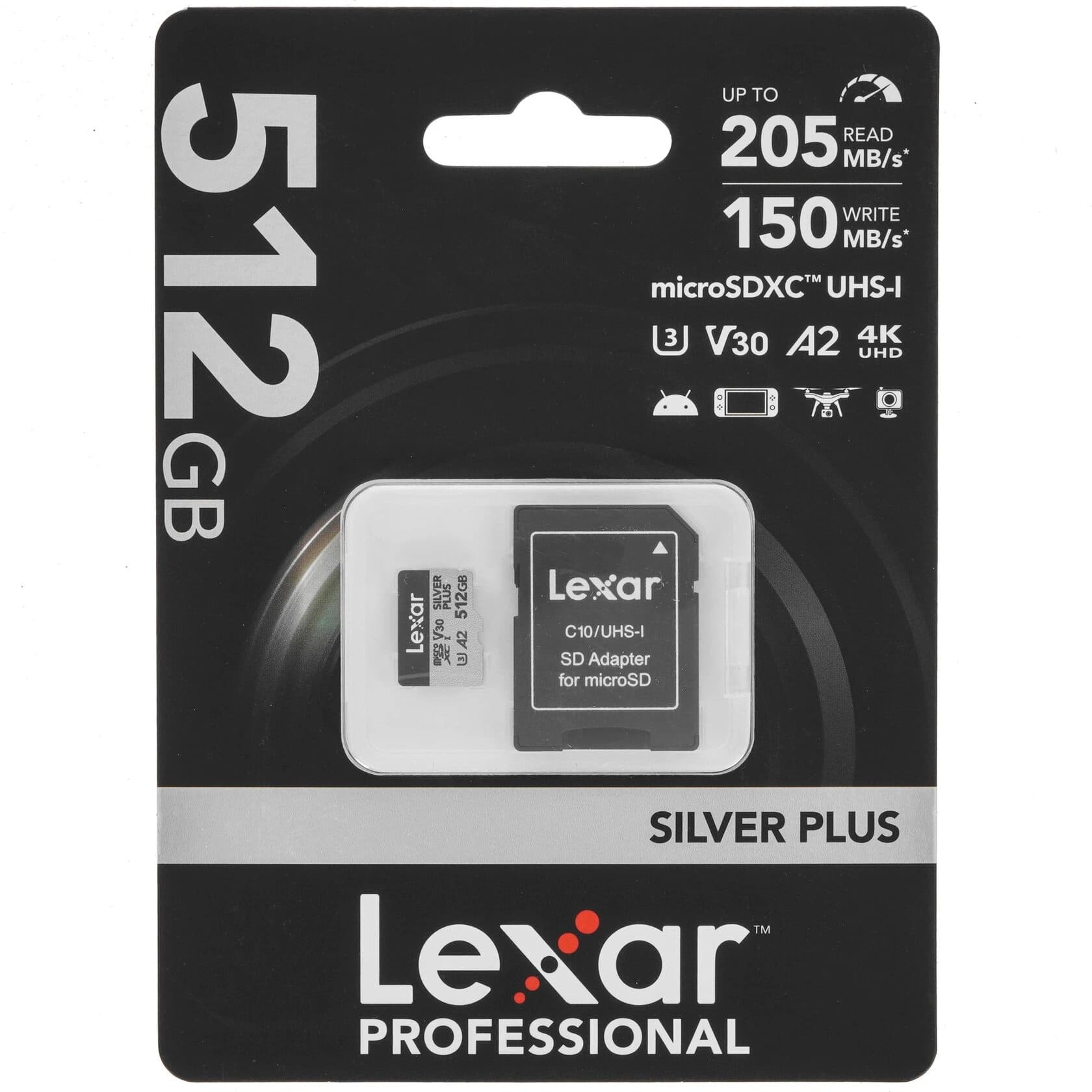 Карта памяти MicroSD Lexar SILVER PLUS 512 ГБ
