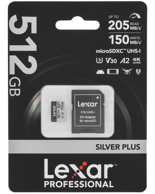 Карта памяти MicroSD Lexar SILVER PLUS 512 ГБ